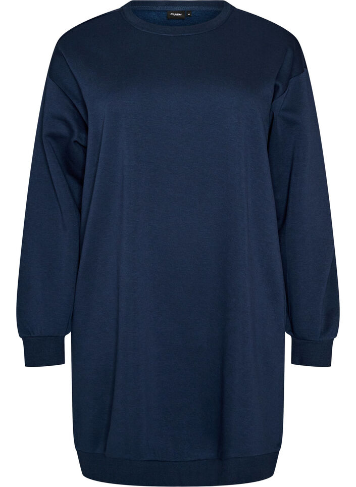 Loose sweatshirt dress with pockets, Blue, Packshot image number 0