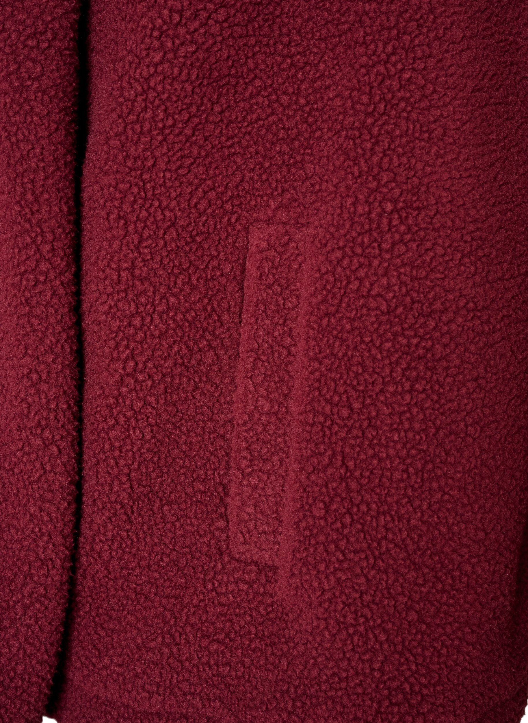 ZizzifashionTeddy jacket with eyelet embroidery trim and high collar, Red, Packshot image number 3