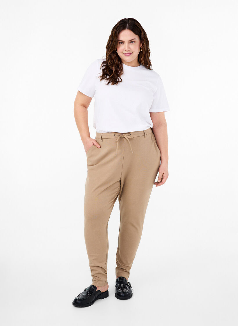 Cropped Maddison trousers, Beige, Model image number 0