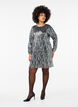 Long-sleeved sequin dress with pattern, Silver Sequins, Model image number 3