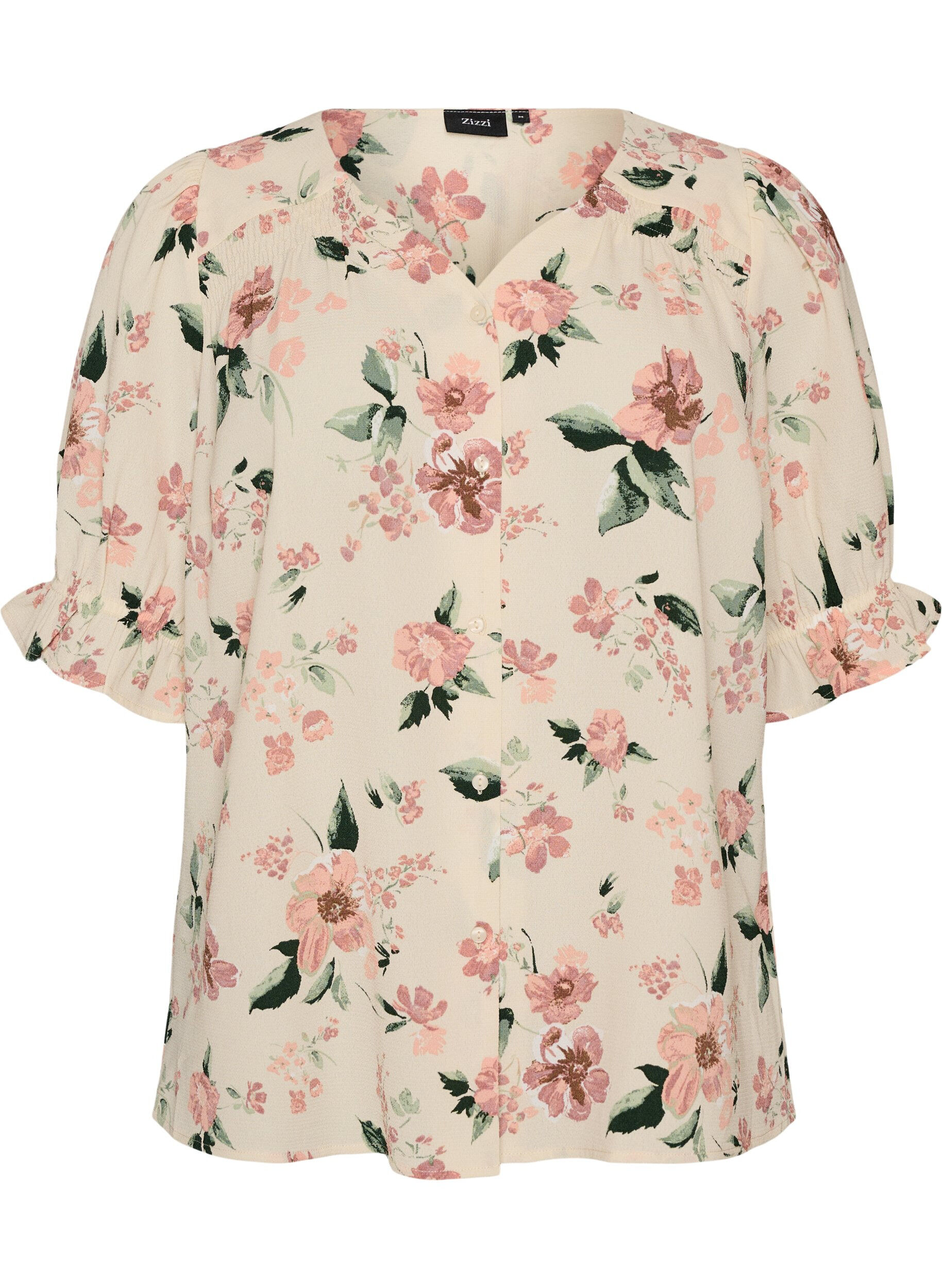 Zizzifashion Shirt blouse with 1/2 sleeves, Red, Packshot image number 0