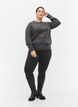 Knitted jumper with beads, Dark Grey Melange, Model image number 2