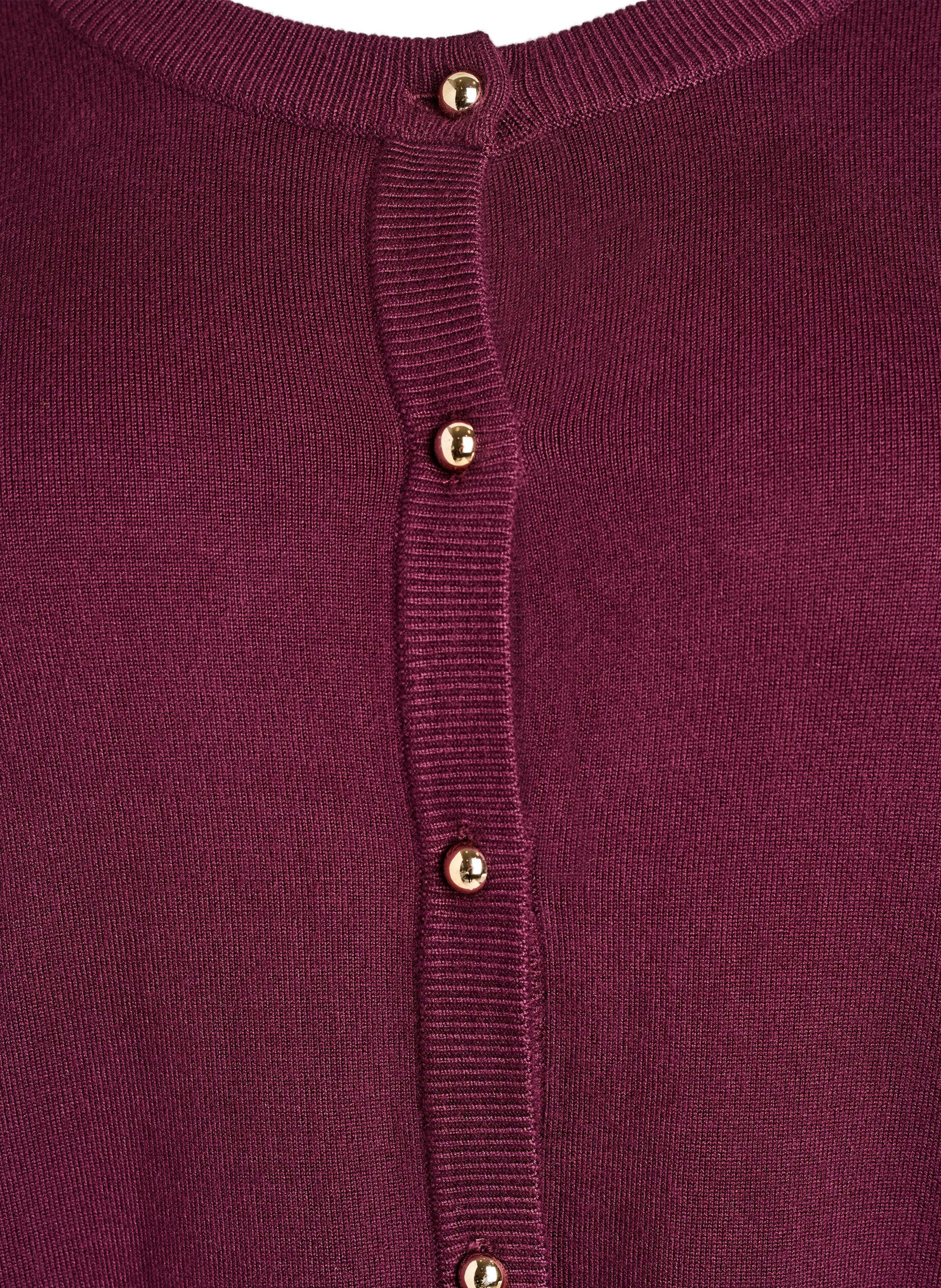 Zizzifashion Fine-knit cardigan with ball buttons, Red, Packshot image number 2