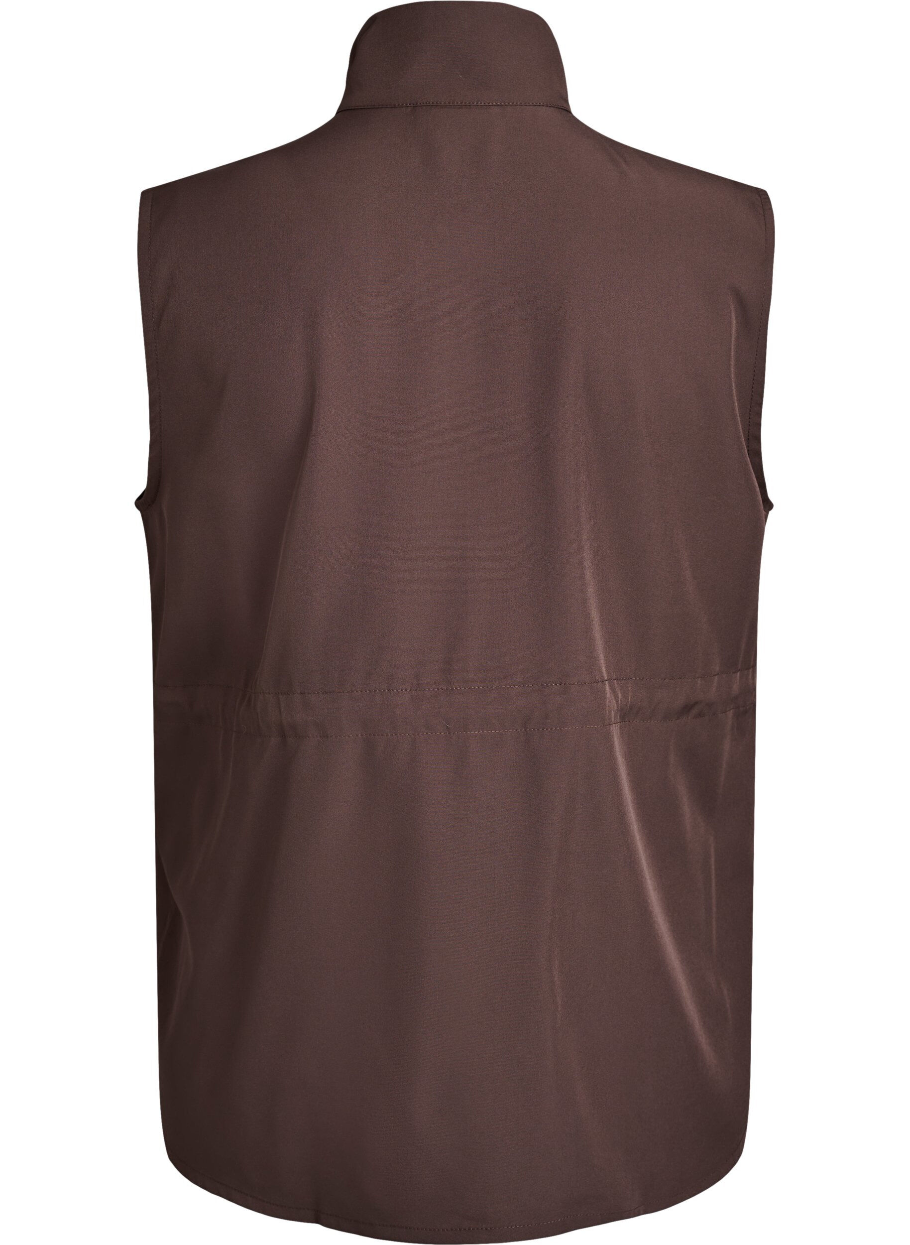 Zizzifashion Sleeveless vest with an elasticated waist, Brown, Packshot image number 1