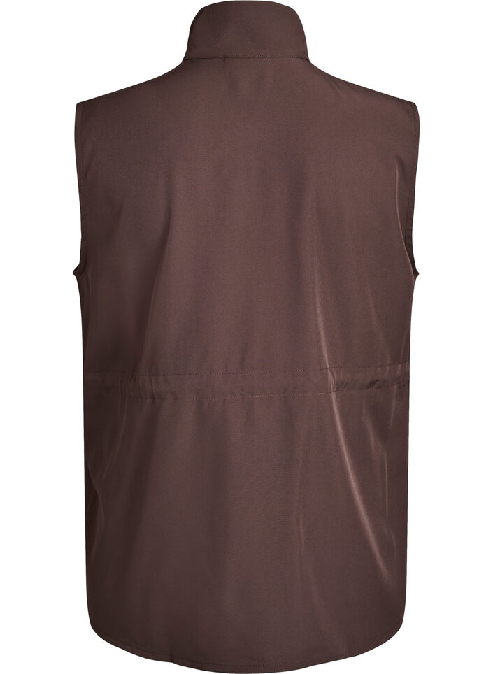 Sleeveless vest with an elasticated waist, Brown, Packshot