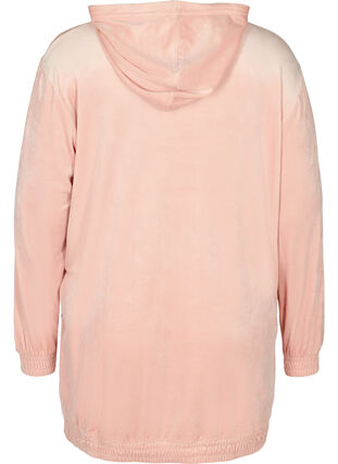 Hooded, velour sweatshirt dress , Rose Smoke, Packshot image number 1