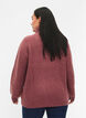 Knitted sweater with high neck and zipper, Red, Model image number 2