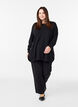 Knitted blouse with side buttons, Black, Model image number 1