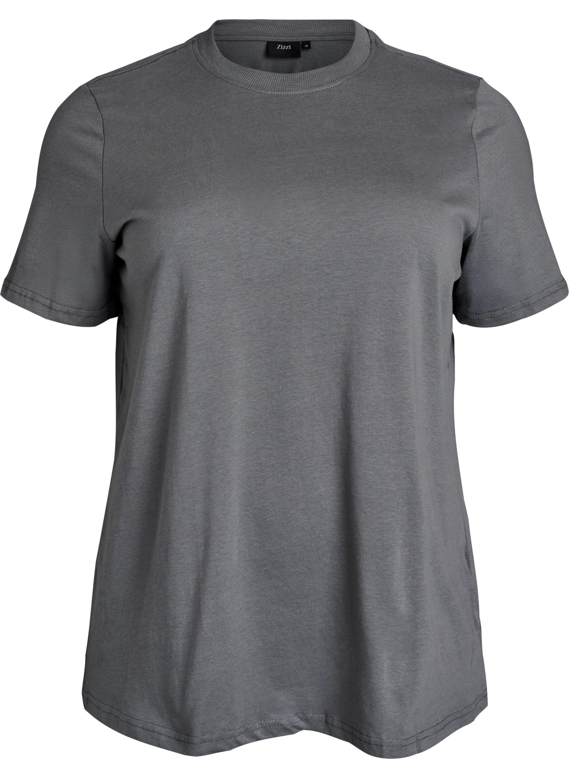 Basic cotton T-shirt with round neck