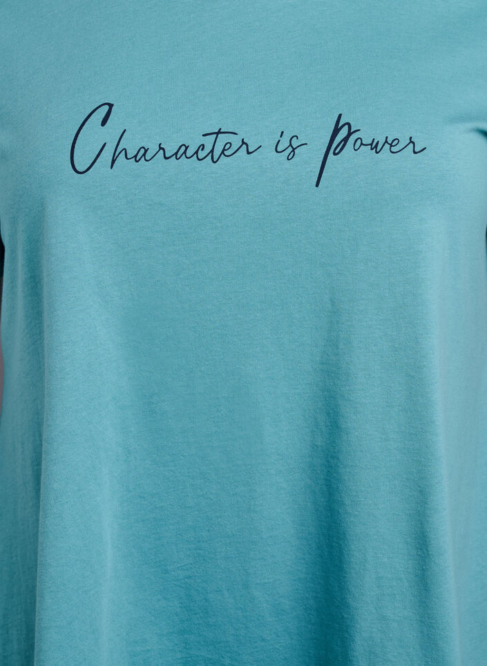 T-shirt with a round neck and A-line shape, Green, Packshot image number 2