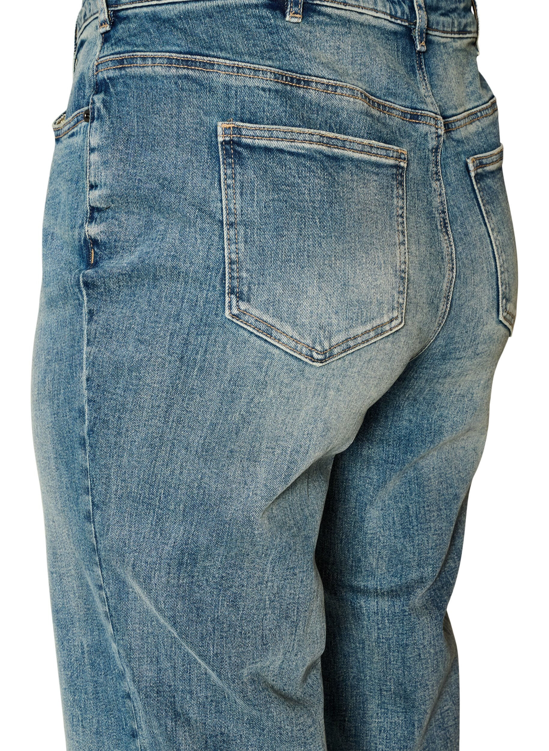ZizzifashionKiana straight fit jeans with a lightly distressed look, Blue, Packshot image number 3
