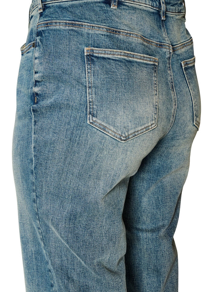 Kiana straight fit jeans with a lightly distressed look, Blue, Packshot image number 3