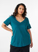 V-neck T-shirt, Green, Model image number 0