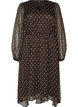 Chiffon dress with polka dots and long sleeves, Brown, Packshot image number 0
