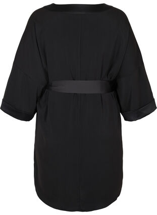 Tie waist kimono, Black, Packshot image number 1
