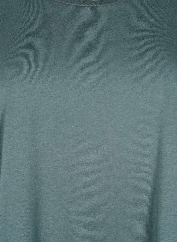 Short sleeve cotton blend T-shirt, Green, Packshot image number 2