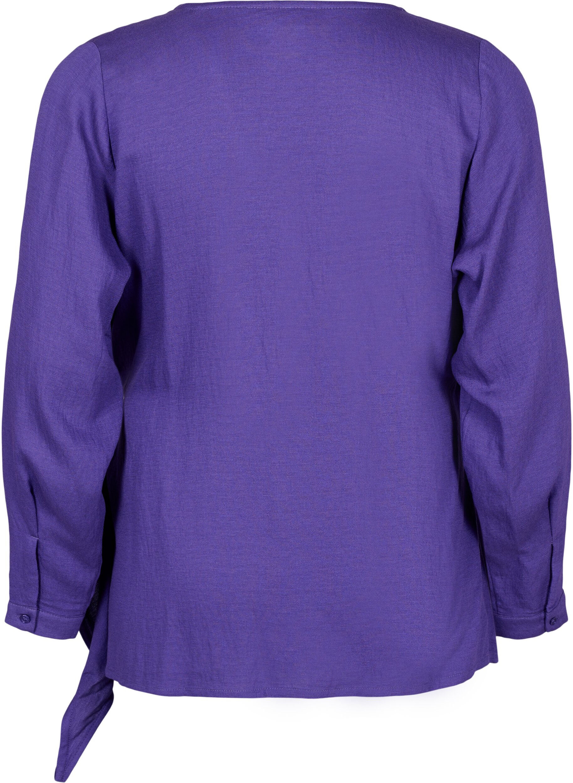 Zizzifashion Long-sleeved blouse in viscose with a wrap look, Prism Violet, Packshot image number 1