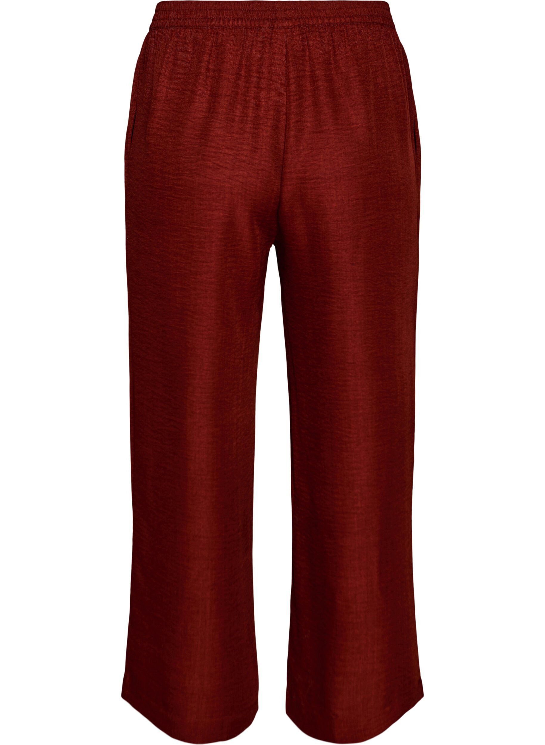 Zizzifashion Loose trousers with elasticated waistband and pockets, Red, Packshot image number 1