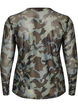 Mesh blouse with print, Green, Packshot image number 1