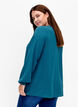 Plain colour top with v-neck, Deep Teal, Model image number 1