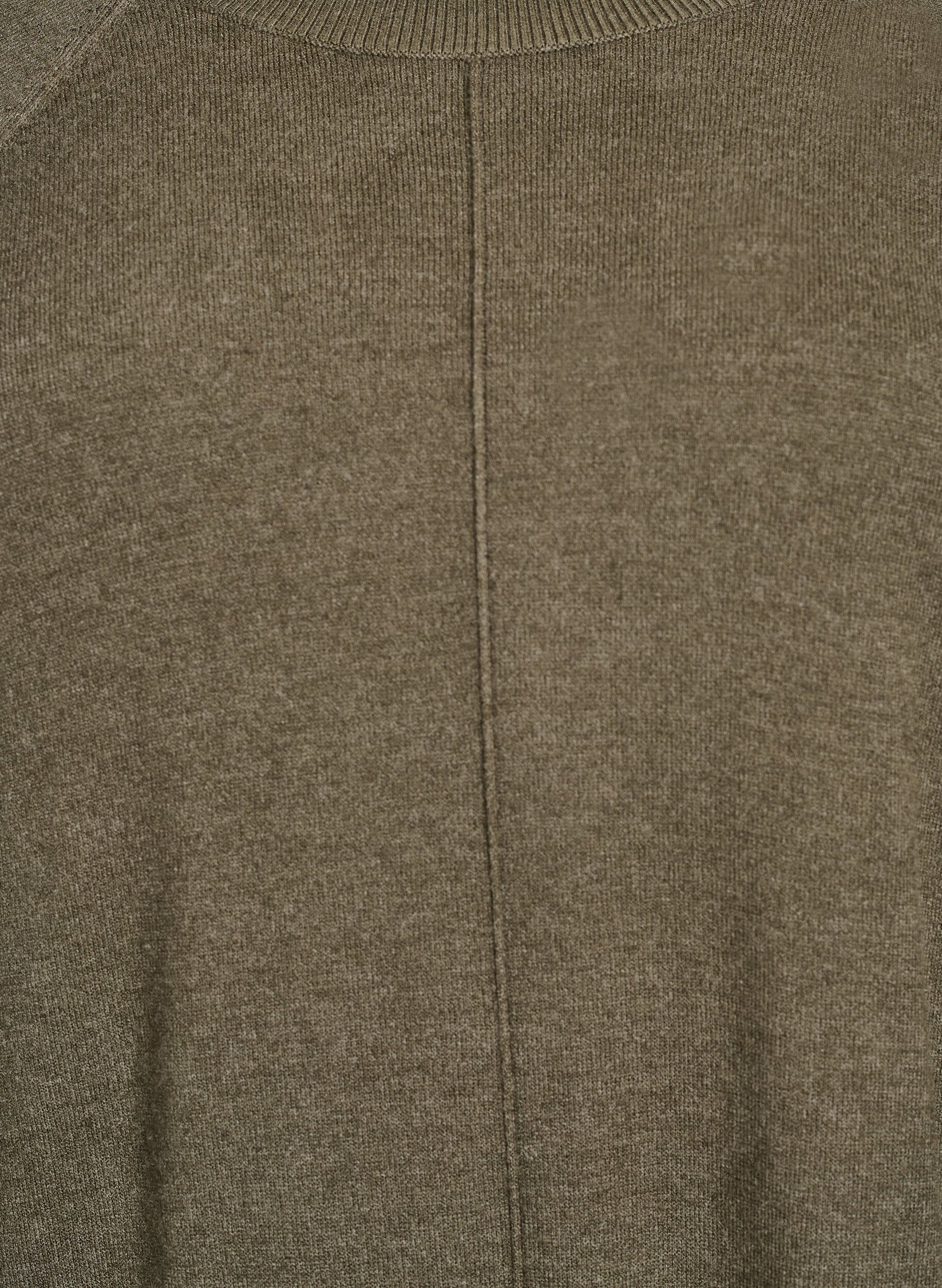 ZizzifashionShort knitted dress with raglan sleeves and a centre seam, Green, Packshot image number 2