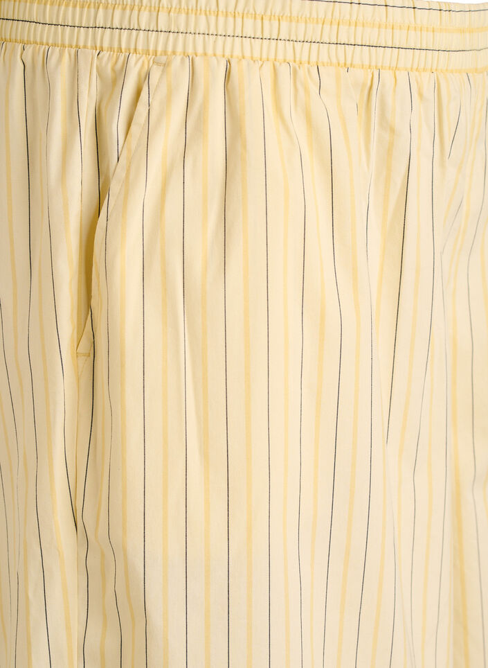 Striped high-waisted shorts with a loose fit, Yellow, Packshot image number 2