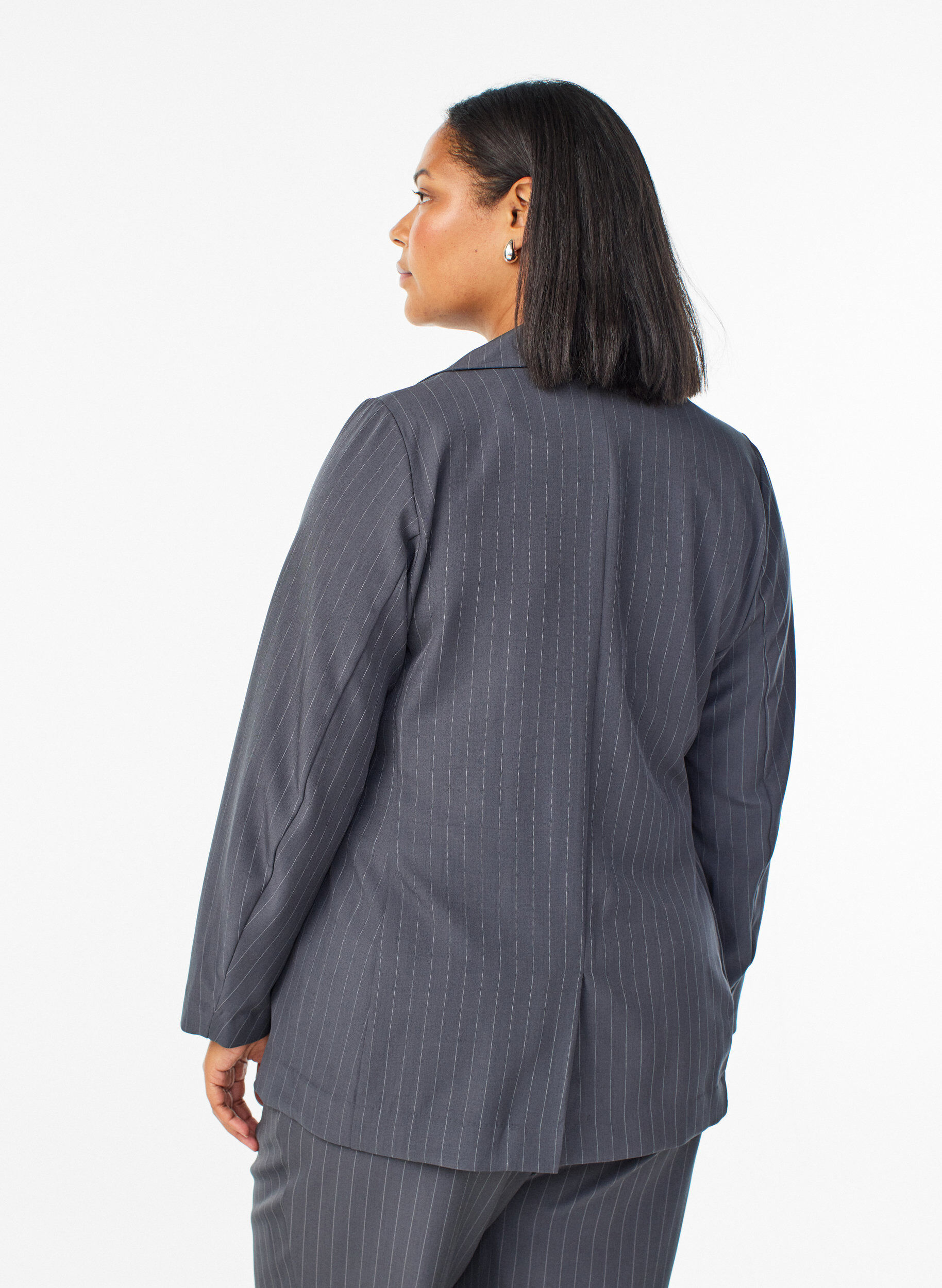 ZizzifashionBlazer with pockets and slits, Dark Grey, Model image number 2