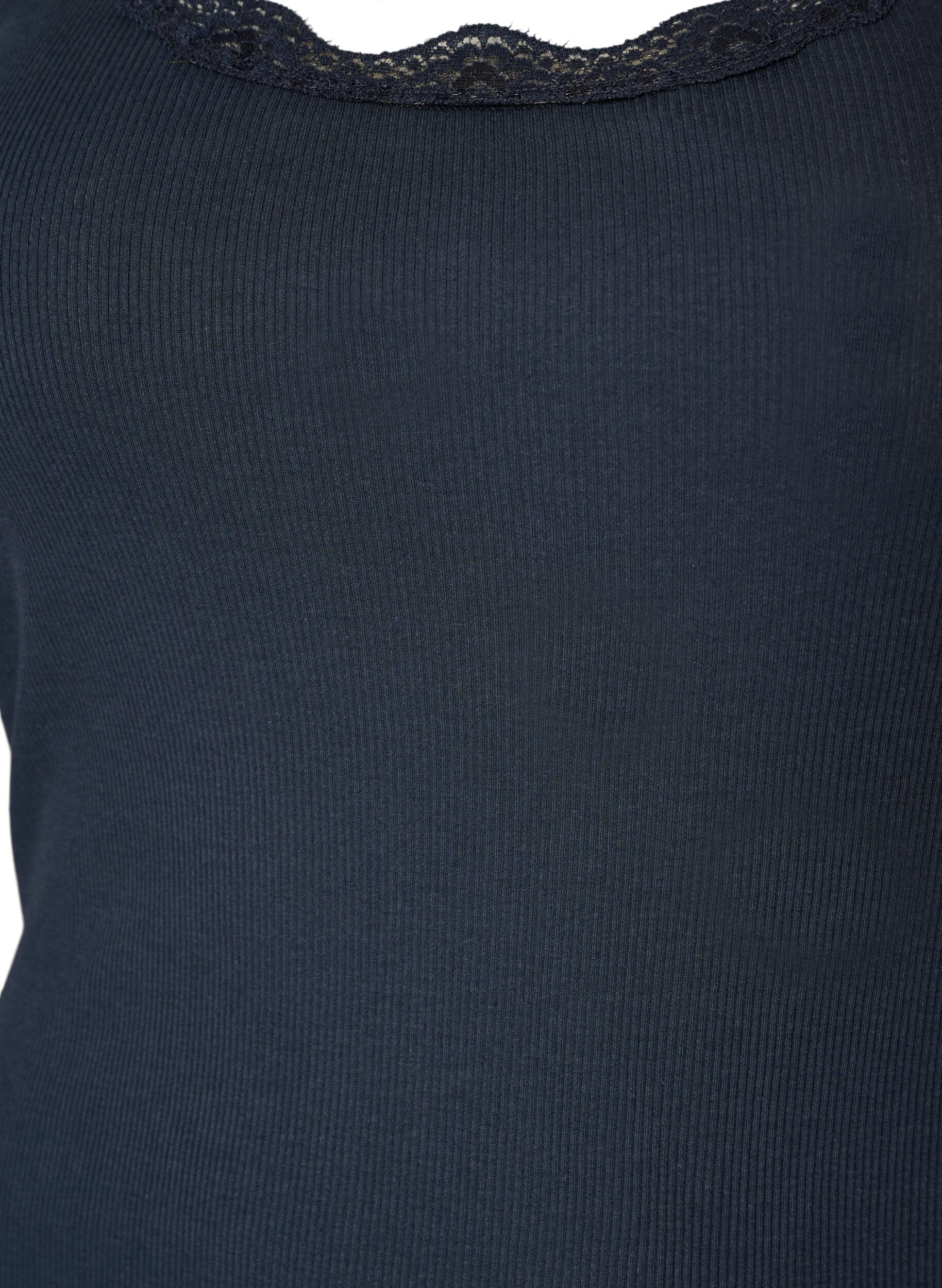 ZizzifashionTop with lace trim, Blue, Packshot image number 2