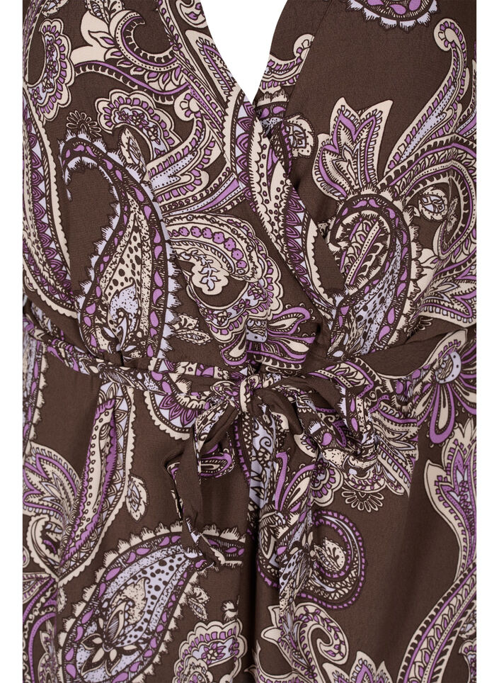 Printed viscose tunic with 2/4 sleeves, Bracken Paisley, Packshot image number 2