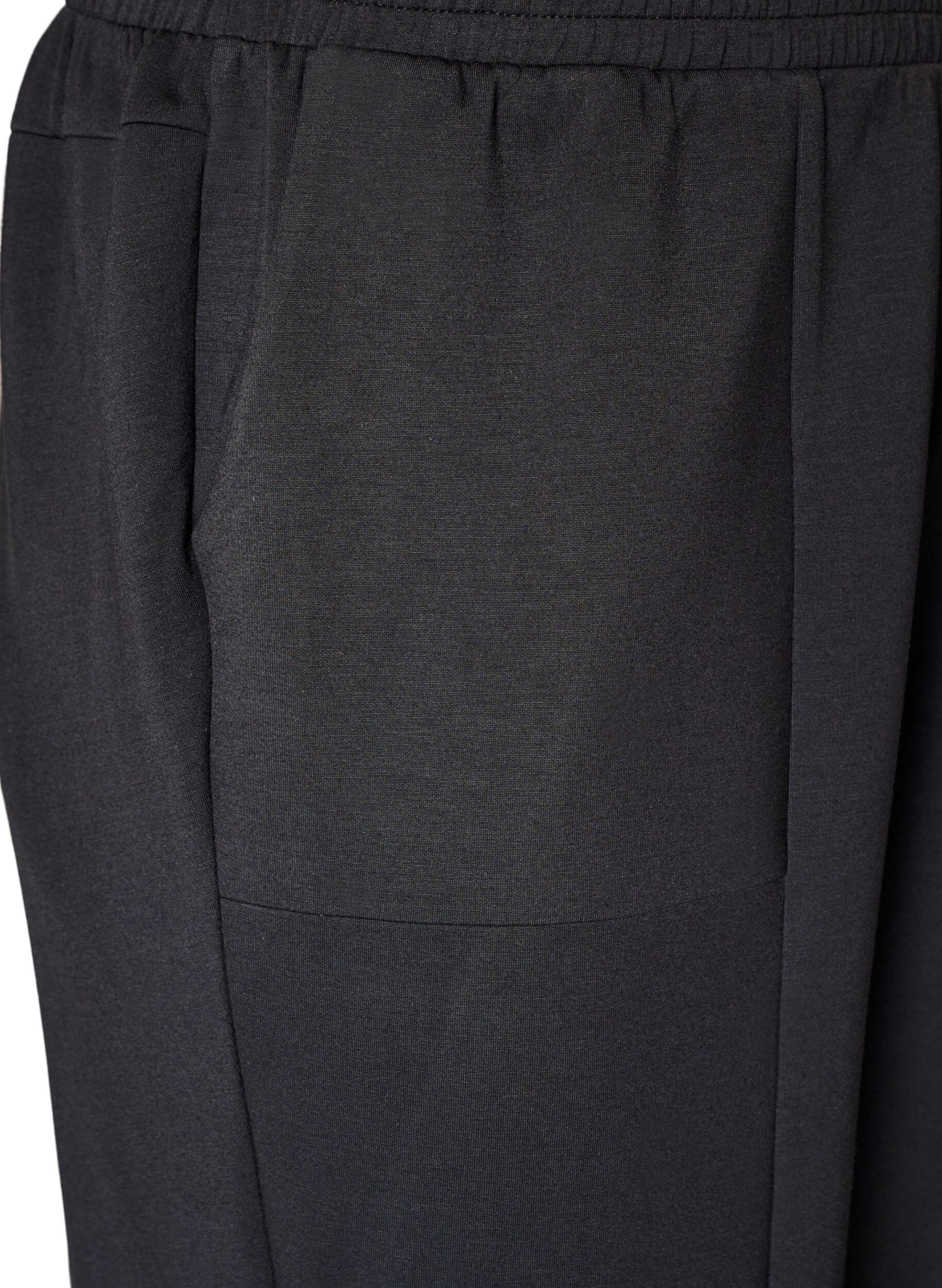 ZizzifashionLoose jersey trousers with high waist and pockets, Black, Packshot image number 2