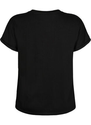 Loose t-shirt with embroidery anglaise, Black, Packshot image number 1