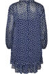 Patterned dress with ruffles and long sleeves, Blue, Packshot image number 1