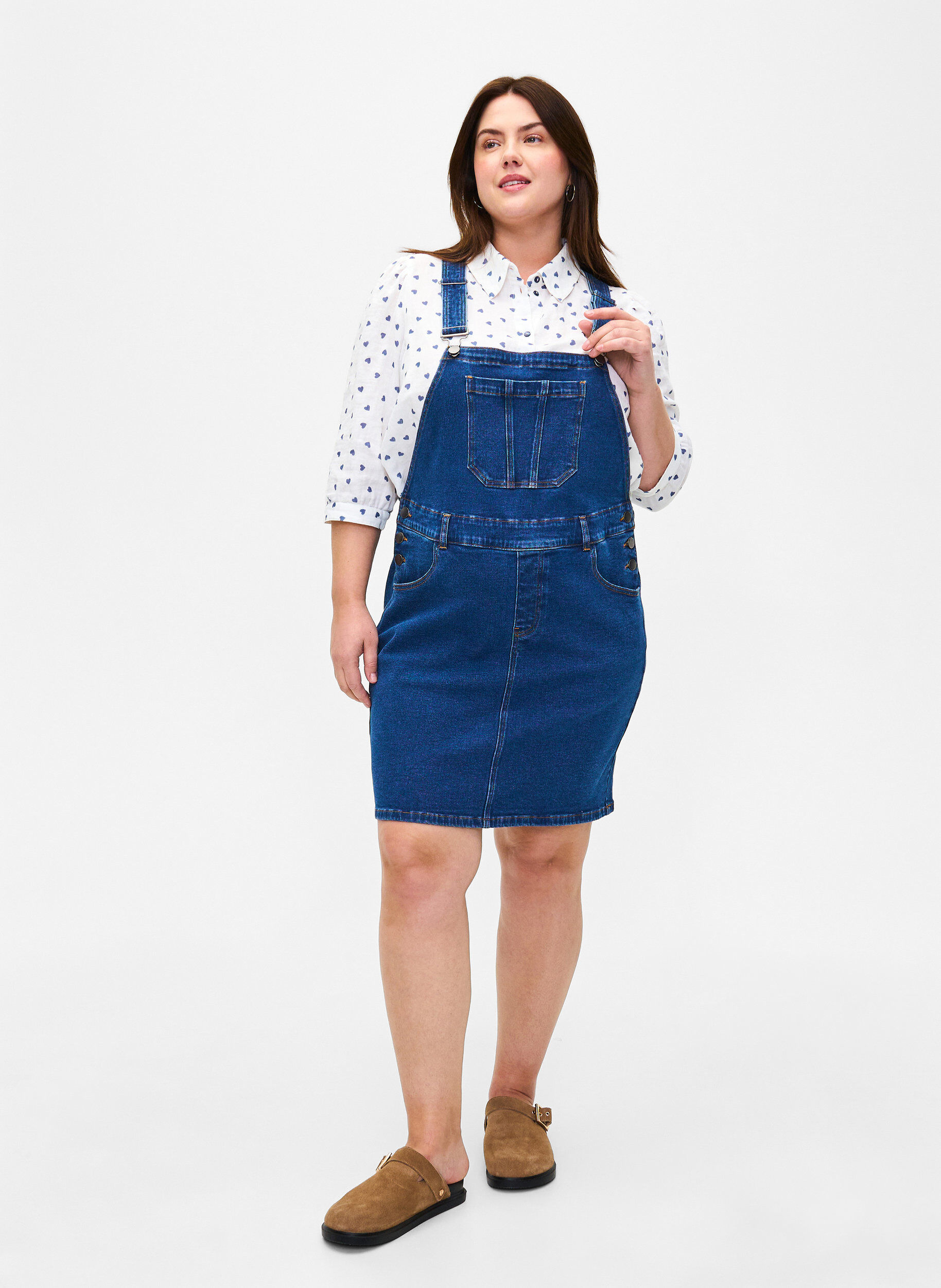 Zizzifashion Overalls dress in denim, Blue, Model image number 1