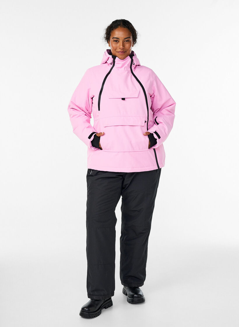 Functional ski anorak with hood, Pink, Model image number 1