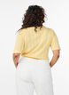 Cotton T-shirt with eyelet embroidery, Yellow, Model image number 2
