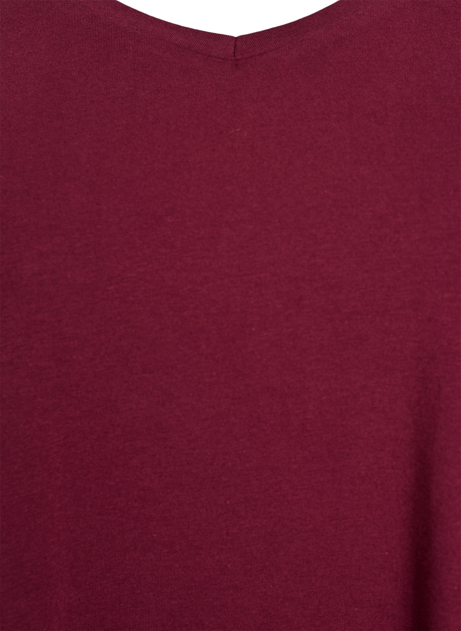 Zizzifashion Basic plain cotton t-shirt, Dark Bordeaux, Packshot image number 2