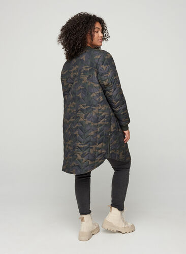 Quilted jacket with a print and button fastening, Camou as sample, Model image number 1