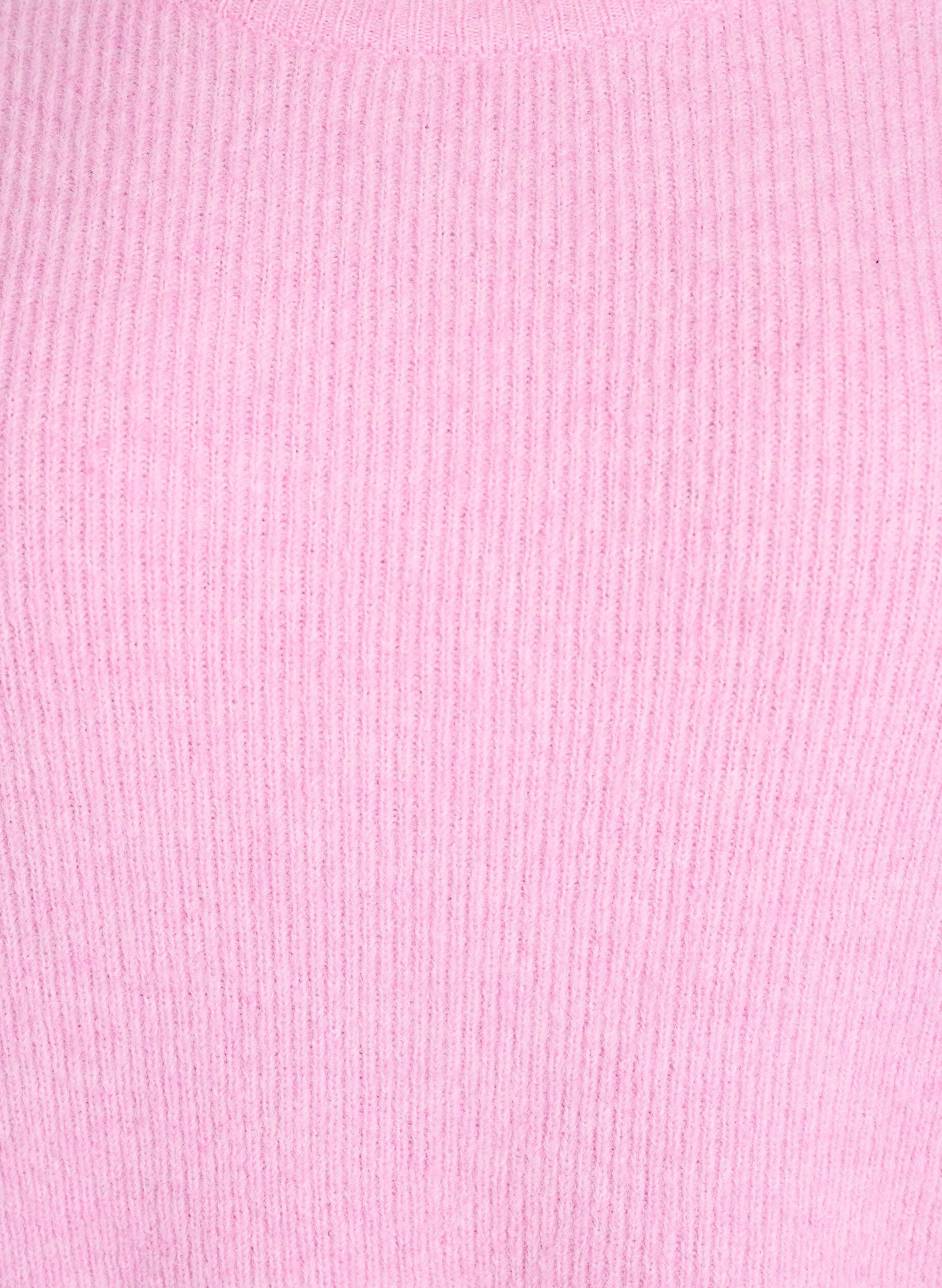 Zizzifashion Melange knit blouse with round neck, Pink, Packshot image number 2