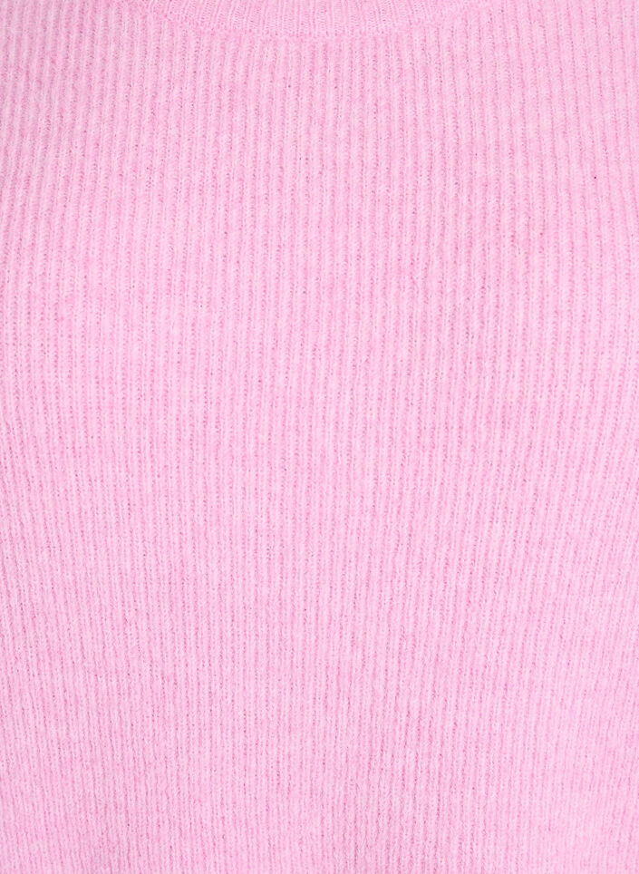 Melange knit blouse with round neck, Pink, Packshot image number 2