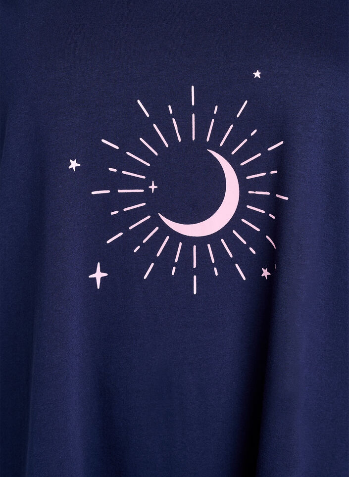 Short-sleeved nightgown in organic cotton, Blue, Packshot image number 2