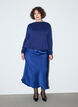 Blouse with boat neck and balloon fit, Blue, Model image number 1