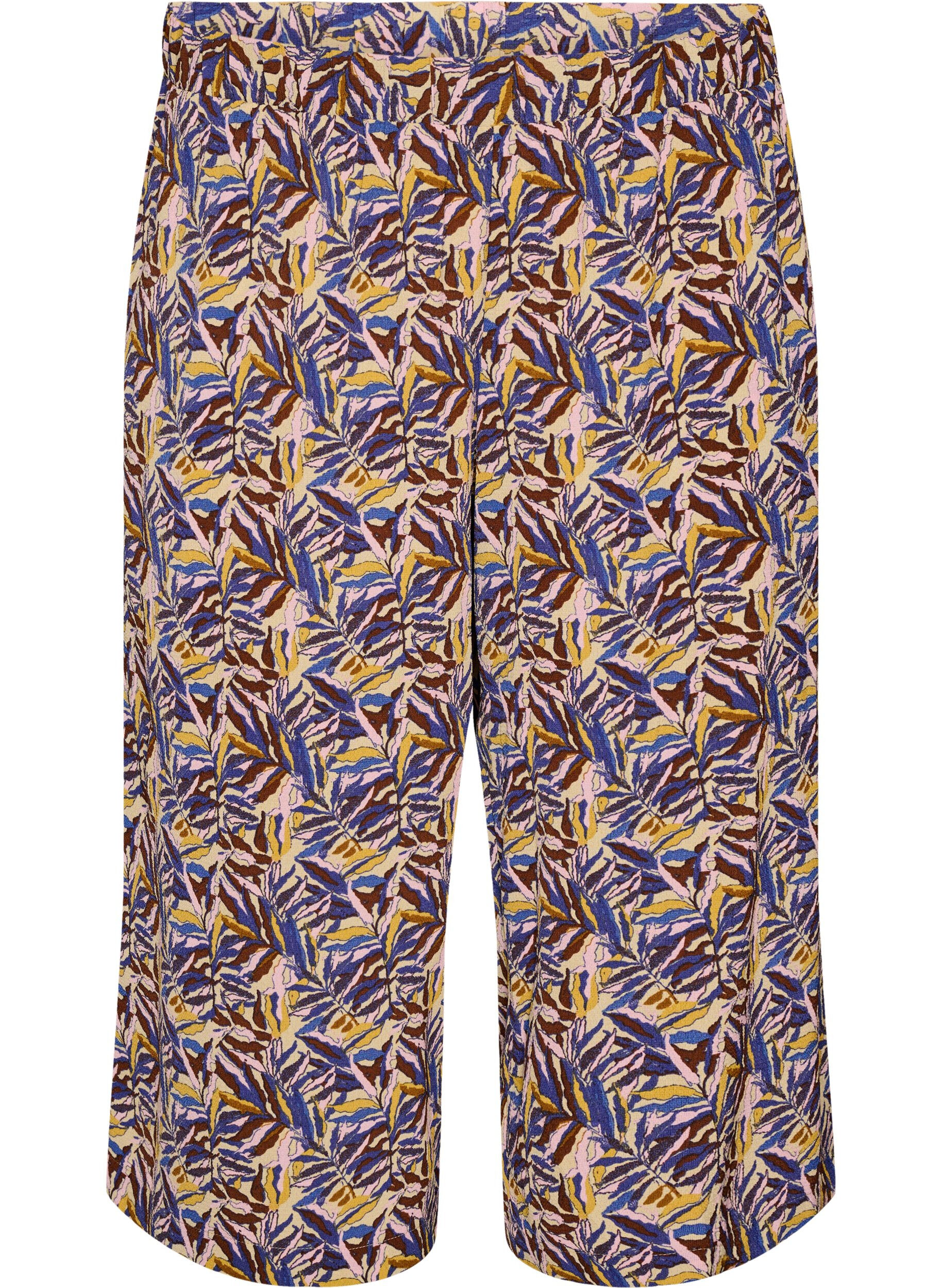 Zizzifashion Culotte trousers with print, Beige, Packshot image number 0