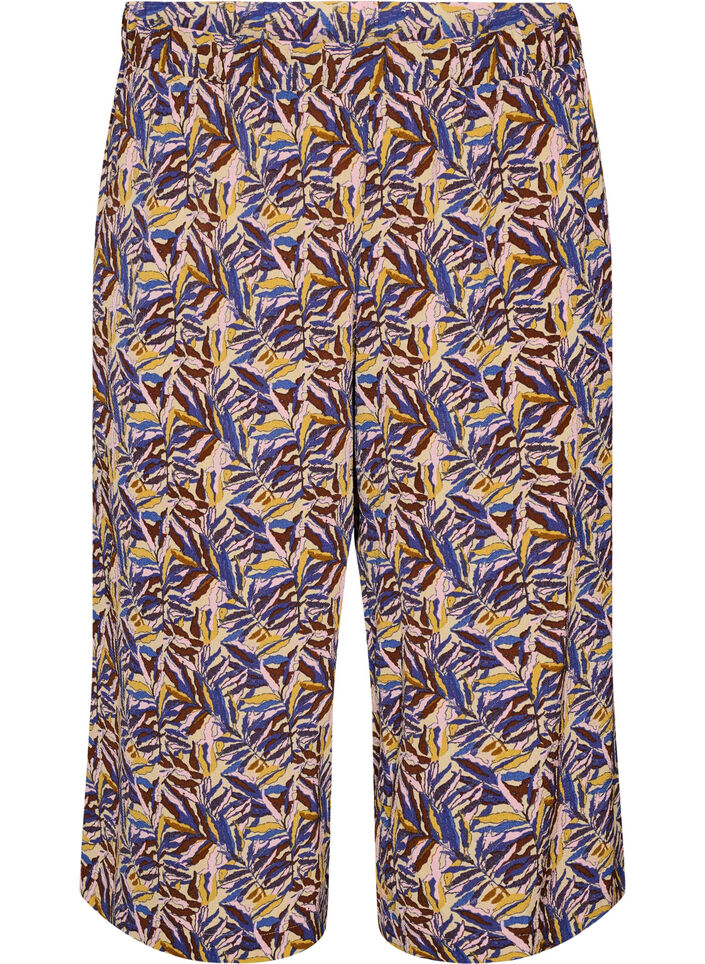 Culotte trousers with print, Beige, Packshot image number 0
