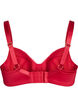 Padded bra with shiny microfibre and lace cups, Red, Packshot image number 1