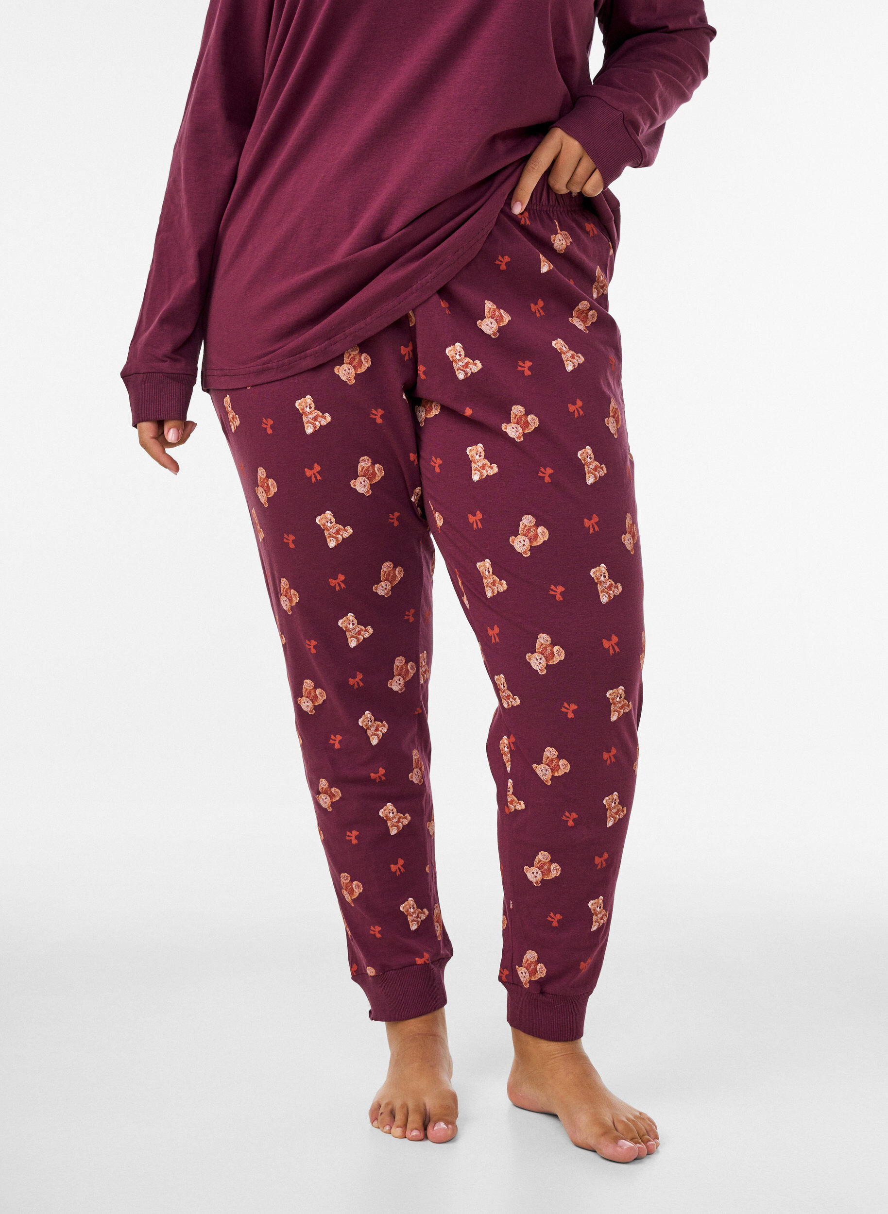 Printed pyjama bottoms, Red, Model