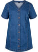 Short denim dress with a v-neck, Blue, Packshot image number 0