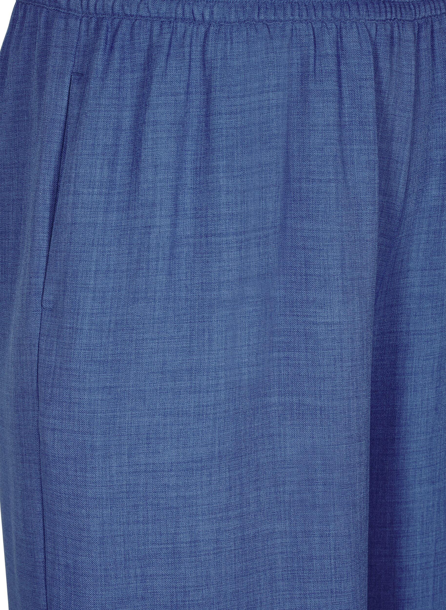 Zizzifashion Loose trousers with elasticated waistband and pockets, Blue, Packshot image number 2