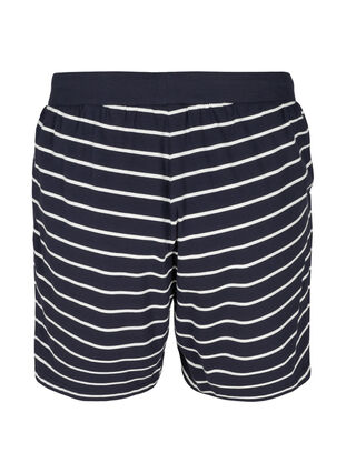 Loose Cotton Shorts with Stripes, Night Sky w. Egret, Packshot image number 1