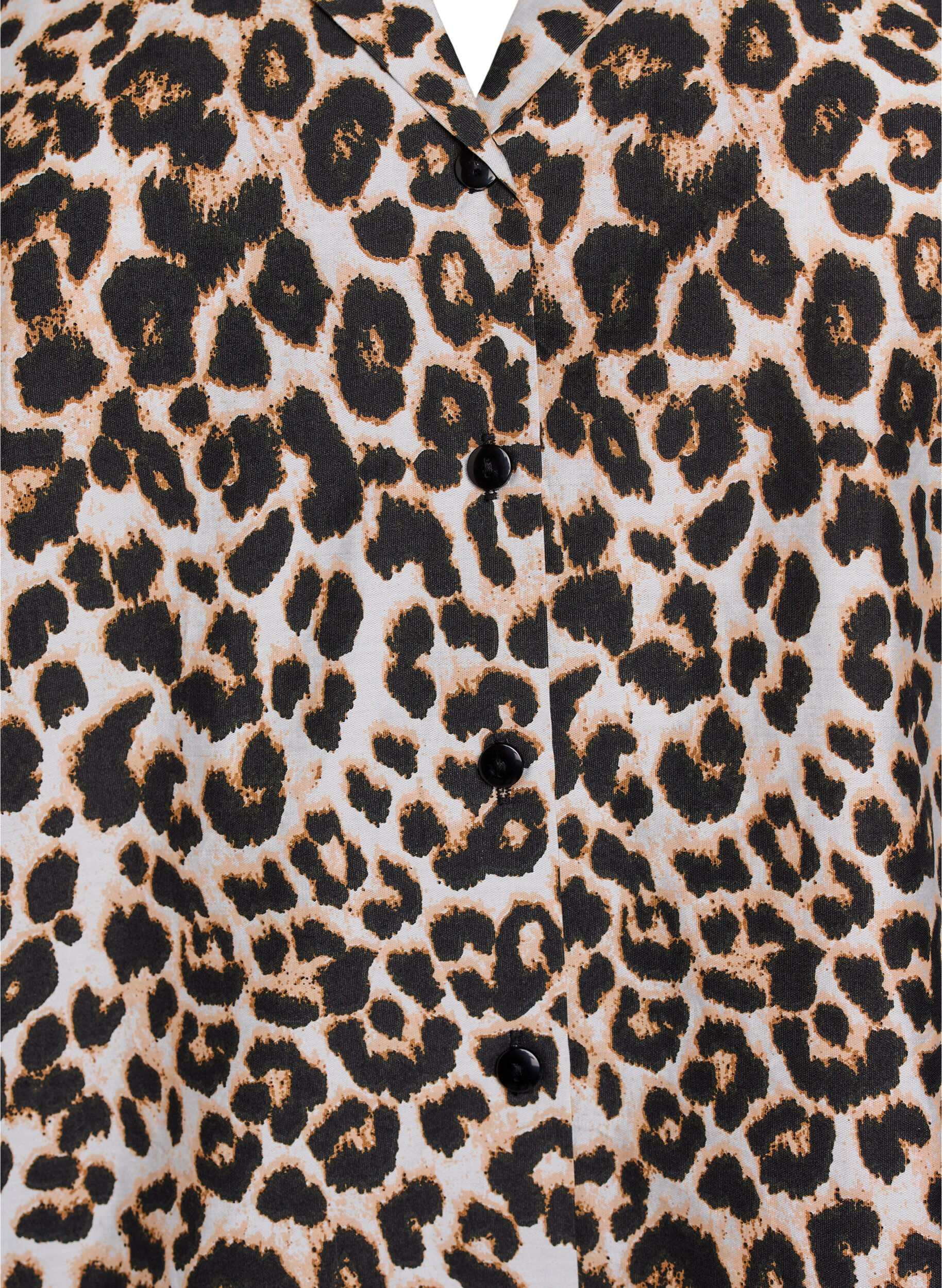 Zizzifashion Shirt blouse with print and V-neck, Brown, Packshot image number 2