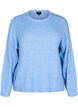 Long-sleeved knitted jumper with wool and a round neck, Della R. Blue Mel., Packshot image number 0